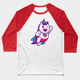 Cute Unicorn Super Flying Cartoon Baseball T-Shirt